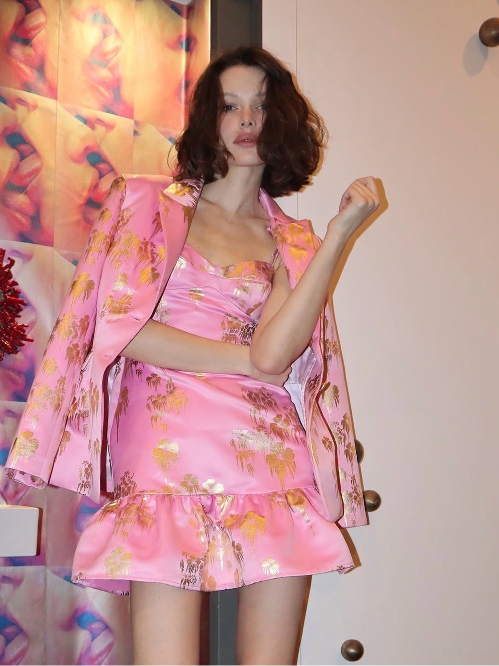 Cynthia Rowley Dripping In Gold Mini Dress